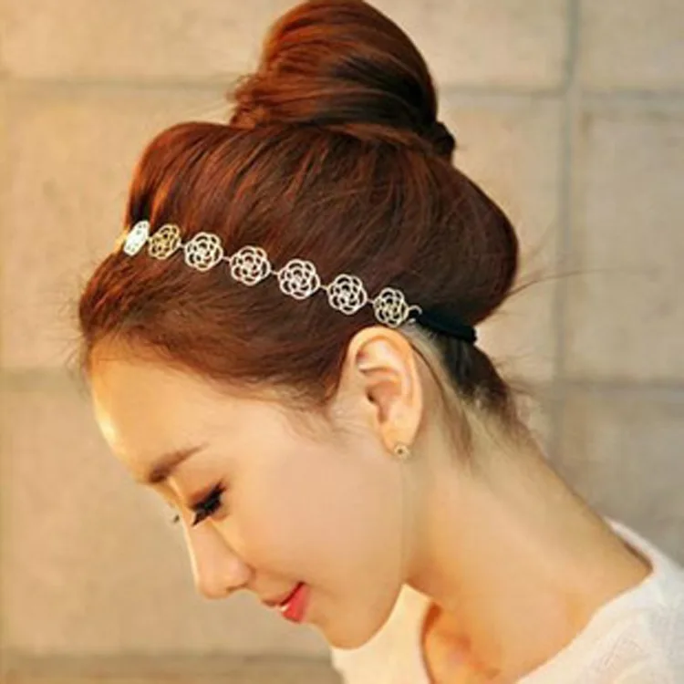 New Headbands For Women Headpiece Hair Chain Forehead Jewelry Hair Vine Hairbands Metal Gold Color Tiara Jewellery