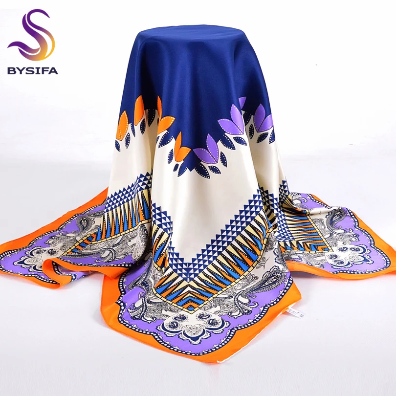 High Quality Silk Scarf Printed 2016 New Arrival  Women Accessories 90*90cm Square Scarves Wraps Golden-plating Design Scarfs