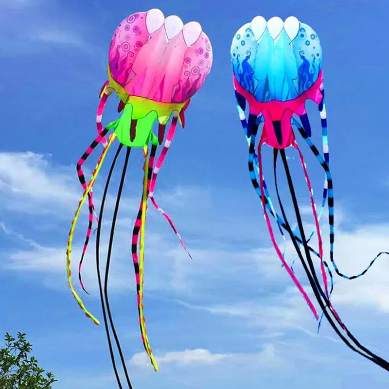 free shipping large jellyfish kites factory flying giant octopus kite reel power kite for adults 3d kite parafoil easy toys bar