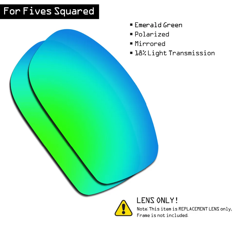 SmartVLT Polarized Sunglasses Replacement Lenses for Oakley Fives Squared - Emerald Green