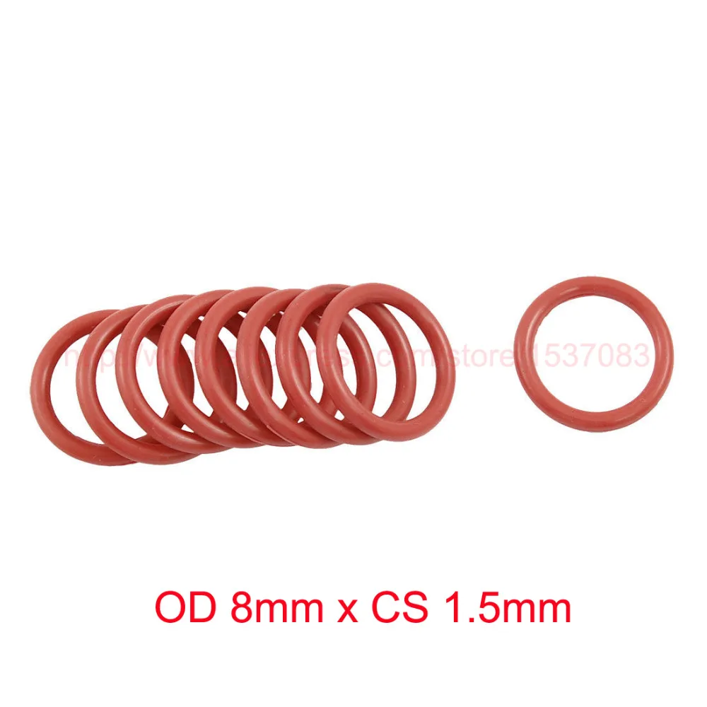 

OD 8mm x CS 1.5mm VMQ PVMQ SILICONE O ring O-ring Oring Seal Round Gasket Rubber Washer