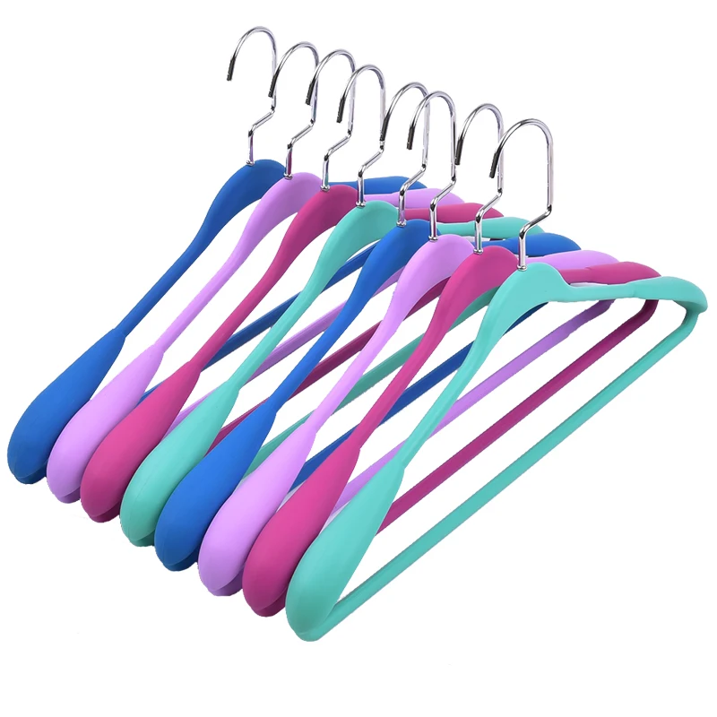 42 cm 8 pcs/lot Anti-slip Clothes Hangers Traceless Coat Racks Color of Macaron Household Clothing Hanging for Suit Pants