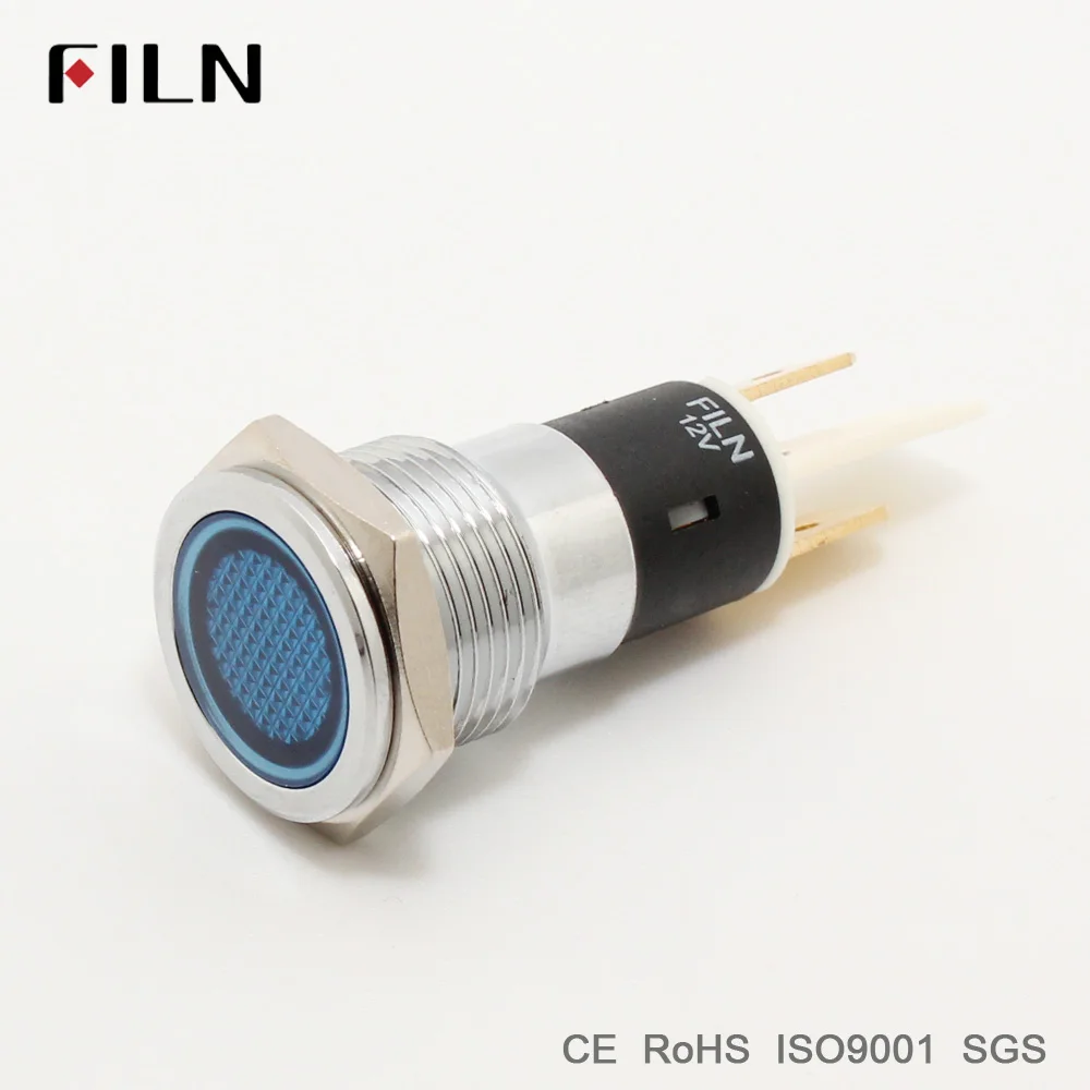 FILN FL1M-14FJ-1 12V 14mm pilot Signal light lamp  red blue green white led Metal Indicator