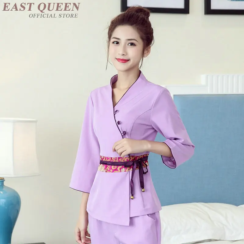 

Women Spa thai massage beautician uniform beauty salon waitress beautiful uniforms female nurse pant suits clothing DD1366