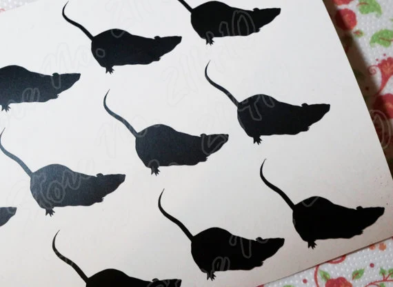 48 Rat Stickers DIY Decor Mouse Decal Envelope Seal  Animal Decorative Party Removable vinyl Wall Decal B259