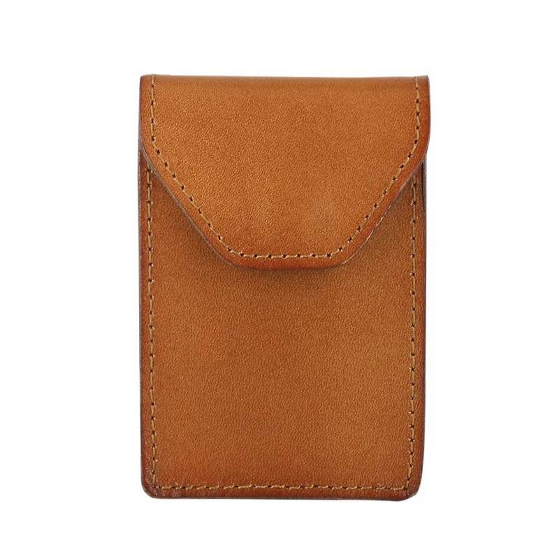 Business Card Case Genuine Leather Luxury Vintage Men Bus Name ID Credit Card Holder Cowskin Women Mini Coin Purses