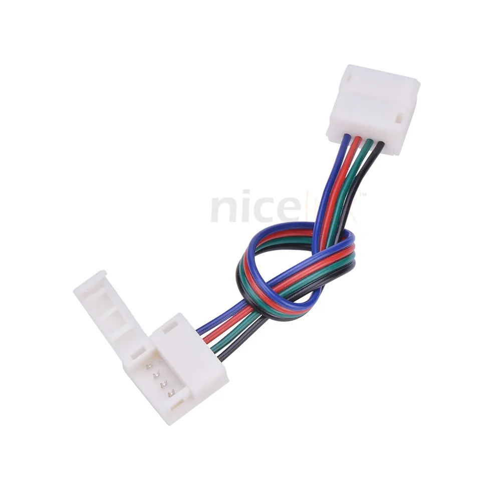 5pcs 4 Pin LED Strip Quick Connector for 10mm 5050 5630 5730 RGB Waterproof IP65/54 10mm PCB Tape Light Conductor with 15cm Wire