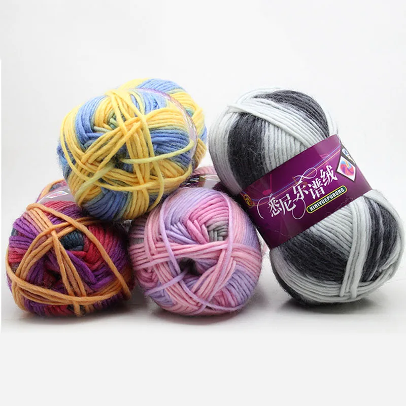 5ball=500g Australian wool Hand DIY Scarf shawl hat line yarn Multicolor Yarn knitting Wool Section stained gradient yarn