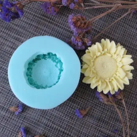 PRZY HC0090 3D molds sunflowers flowers silicone soap mold flower candle aroma mould soap making moulds resin clay molds