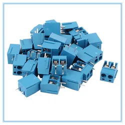 30Pcs 2 Way 2P PCB Mount Screw Terminal Block Connector 5.08mm Pitch Blue