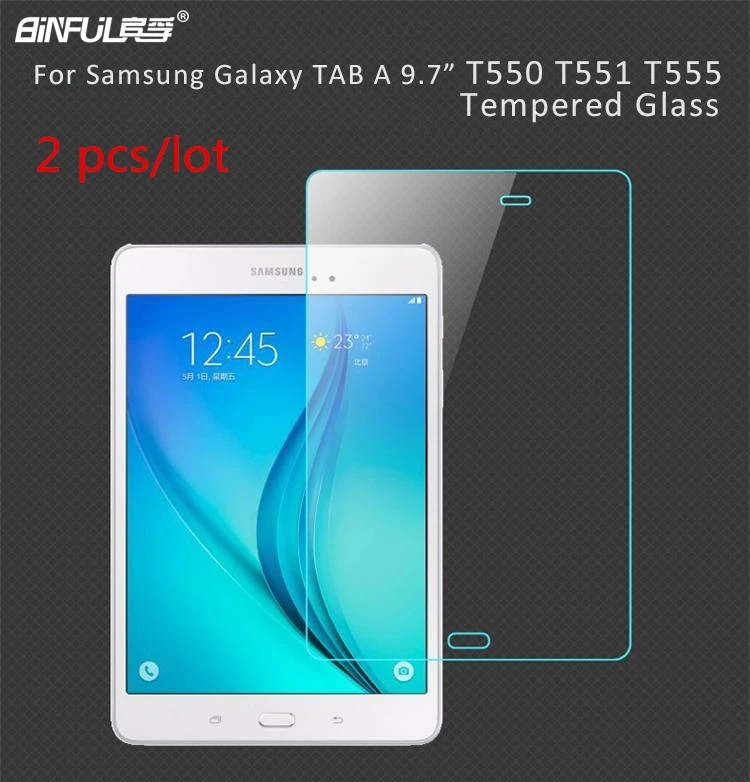 

2 шт. Закаленное стекло Защитная пленка для экрана для Samsung Galaxy TAB A 9,7 T550 T551 T555 P550 P555 ​​Защитная пленка для планшета