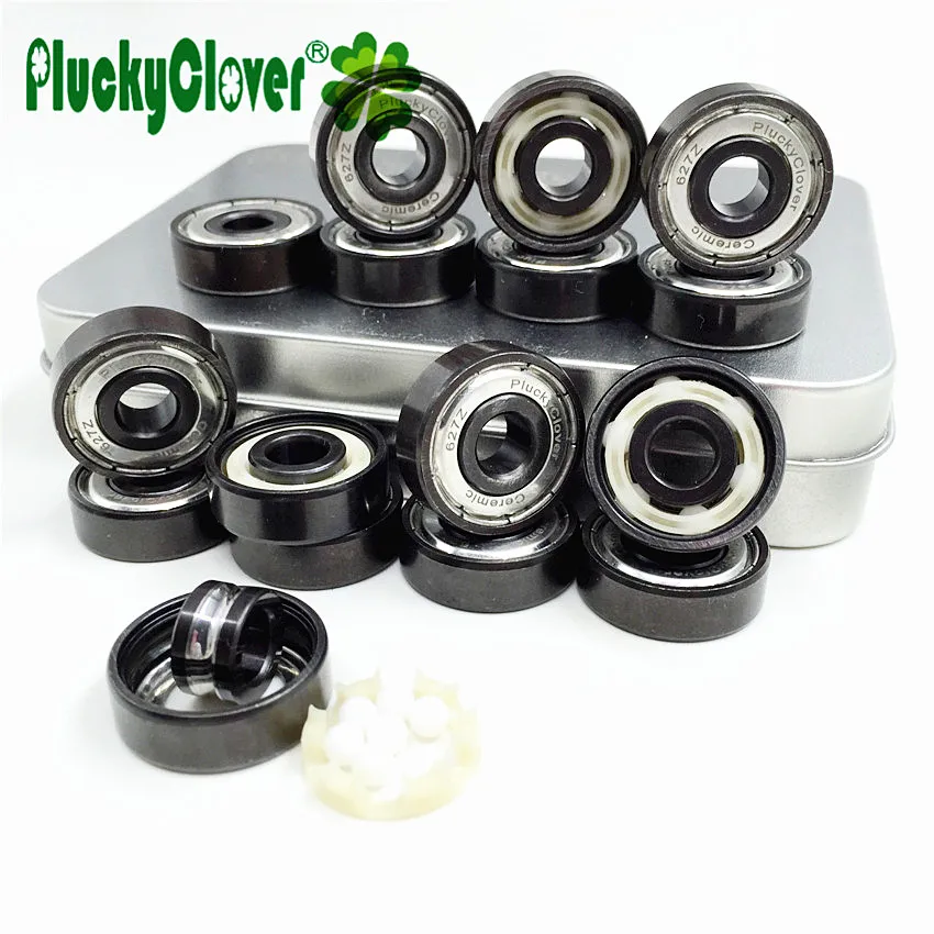 16pc Artistic Skate Bearing 627z 7mm Bore Size 6 Ceramic Ball Bearing Quad Skates Derby Roller Figure Skating Bearing 627 Abec11