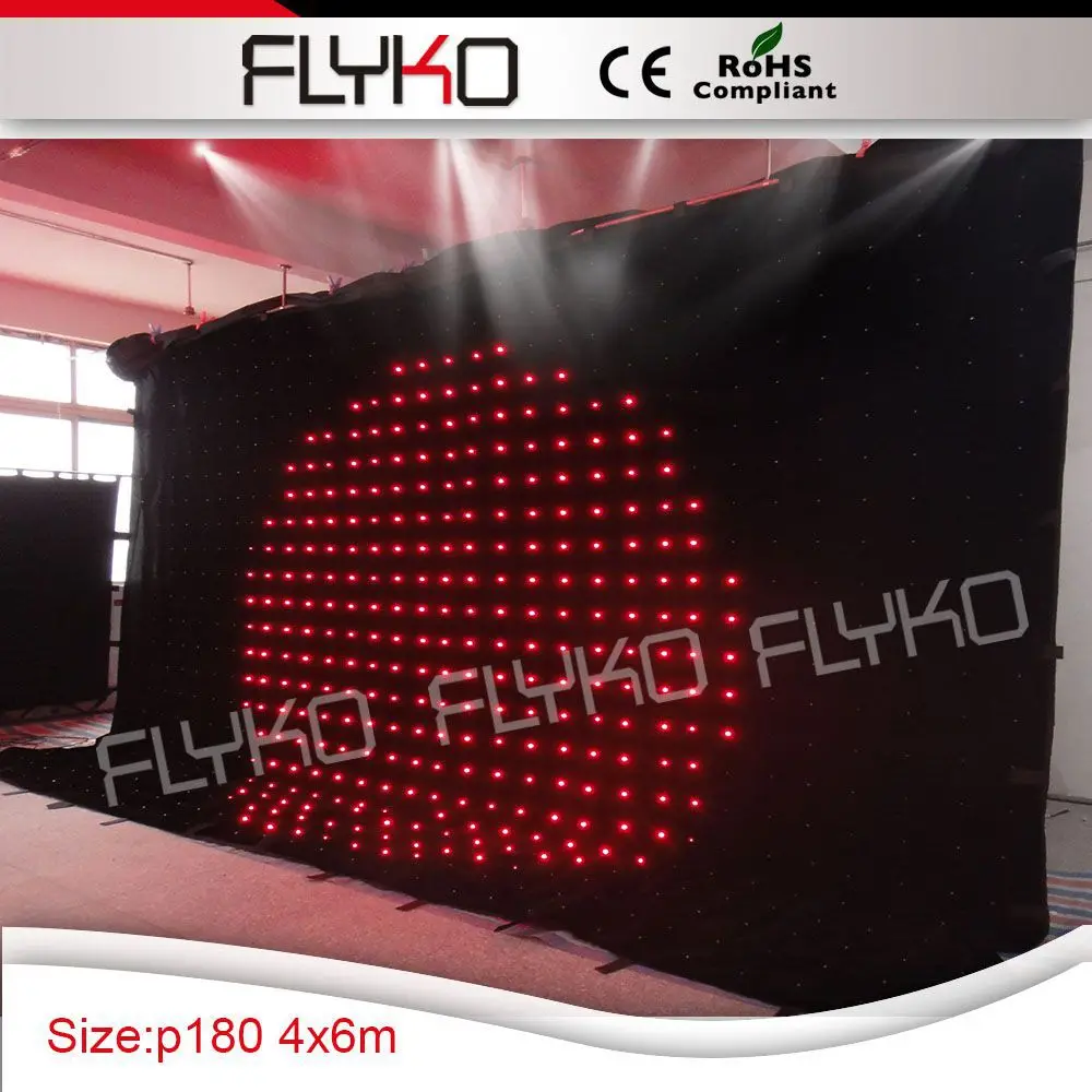 Free shipping 6x4m indoor led video curtain for party decoration