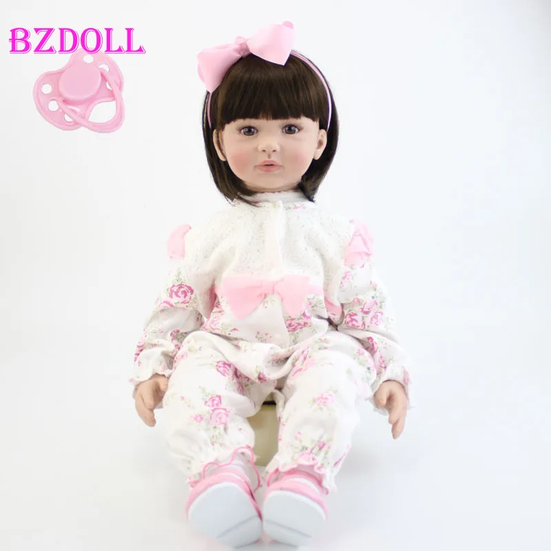 

60cm Silicone Reborn Doll Toy Realistic 24inch Vinyl Toddler Princess Babies Doll Birthday Gift Bebe Alive Girls Bonecas