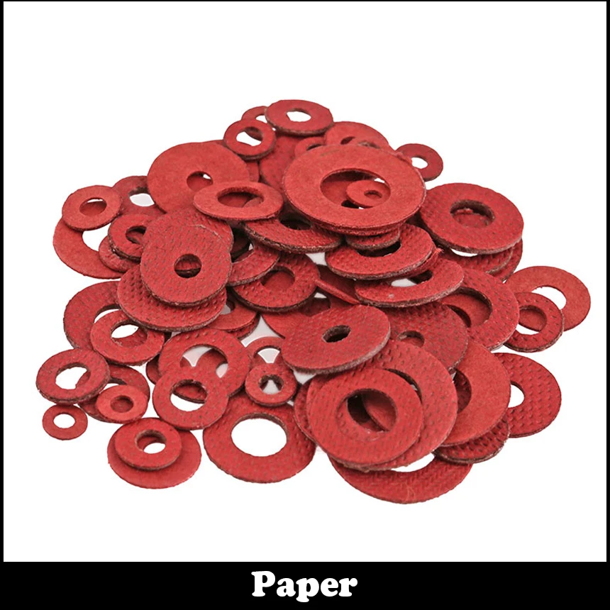 

M2 M2.5 M2*6*0.8 M2x6x0.8 M2.5*5.5*0.5 M2.5x5.5x0.5 DIN7603 Insulation Gasket Shim Crush Ring Seal Red Steel Paper Washer