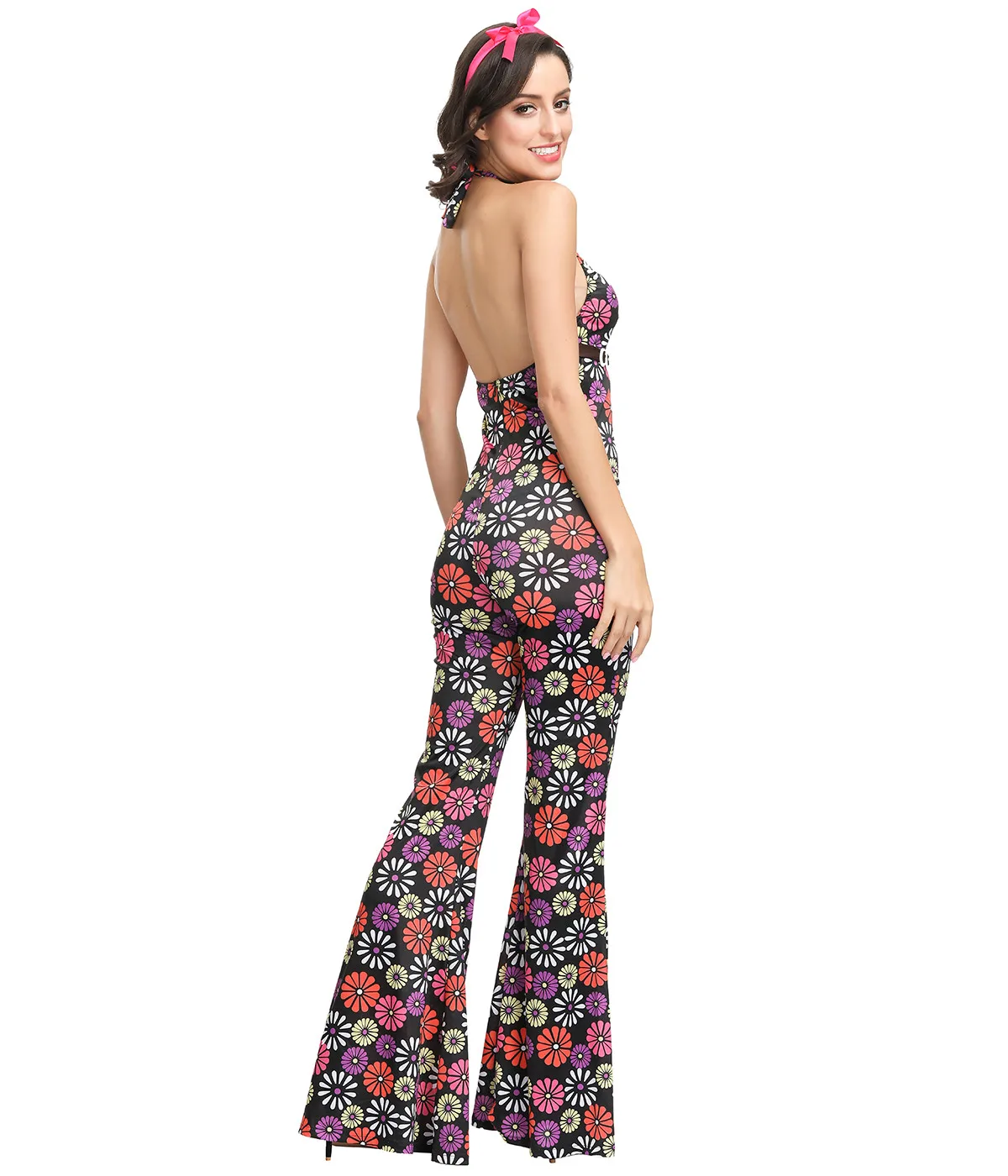 Heißer Verkauf 60 s 70 s Retro Disco Hippie Kostüm Erwachsene Frauen Vintage Go Go Mädchen Disco Hippie Dance Overall