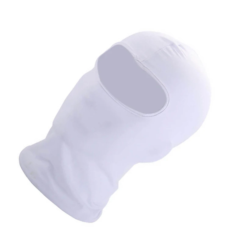 Outdoor Full Face Mask Spandex Balaclava Thin Motorcycle Cycling Ski CS Mask white