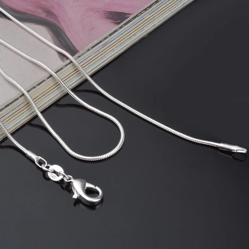 Silver Color 1.2mm Snake Chain Necklace for Men Women 40cm to 75cm Long Wholesale Factory Price DIY Chain Jewelry Drop Shipping image 2