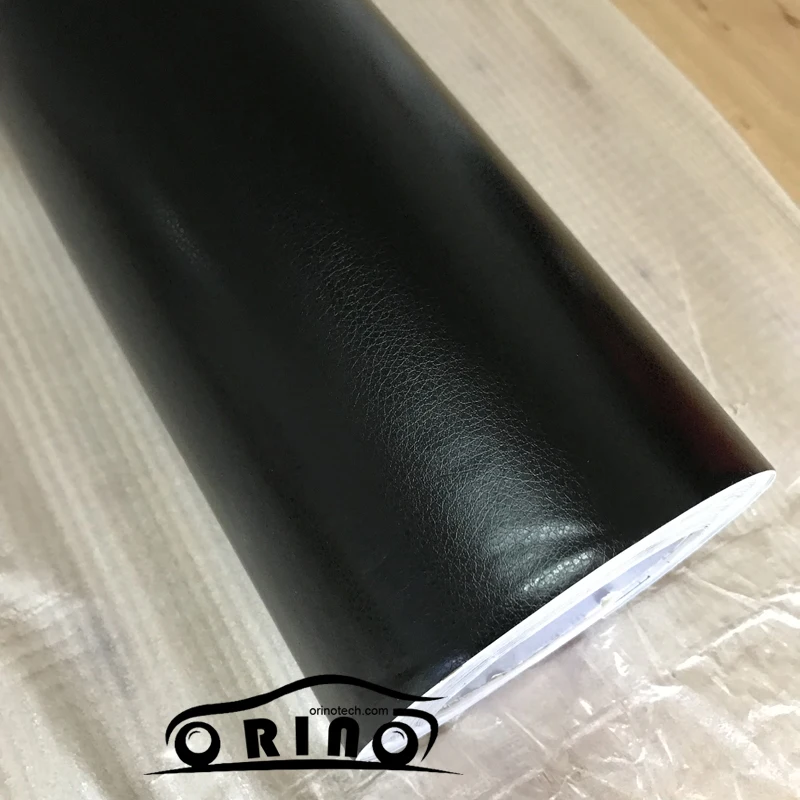 Black Leather Grain Texture Vinyl Car Wrap Sticker Decal Film Sheet Self Adhesive Sticker Interior Car Styling 5/10/15/20/25/30M