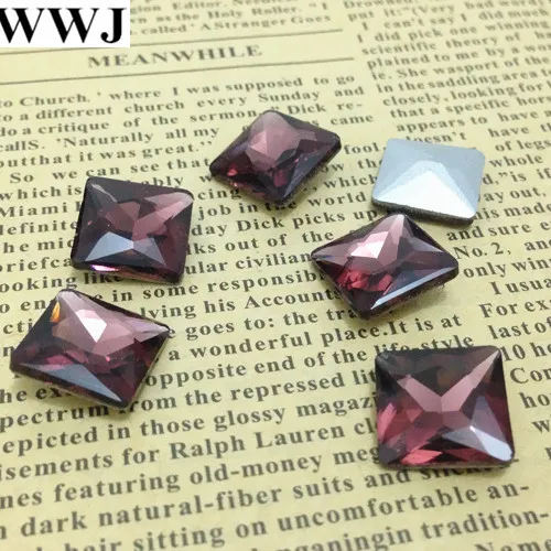 burgundy Color Princess Square Glass Crystal Fancy Stones For Jewelry Making,Garment Use 8mm,10mm,12mm,14mm Free Ship