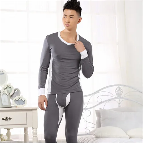 Autumn Men Thermal Underwear modal long Johns Male pajamas set Sleep bottom 3002