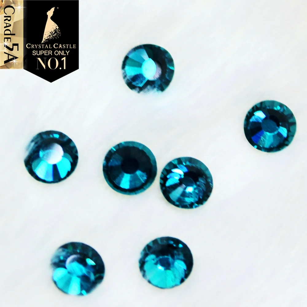 

Deluxe Strass Crystal Castle Indicolite, DIY Bridal Shoes, Wedding Decoration, Blue Hotfix Rhinestones with Excellent Glue