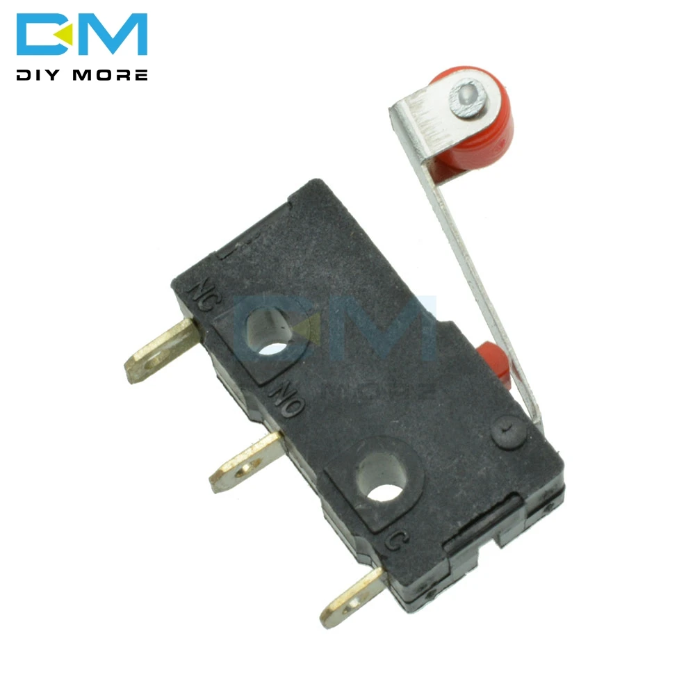 10Pcs KW12-3 Micro Roller Lever Arm Normally Open Close Limit Switch Control Module AC 125V-250V 5A PCB Board DIY