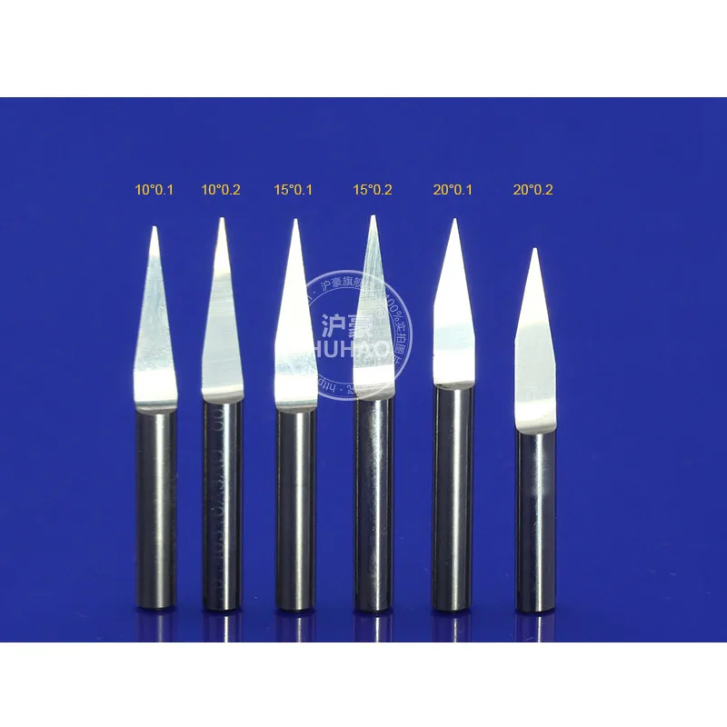 10Pcs 3.175mm Tungsten Cutter V Shape Carbide PCB Engraving Bits CNC Router Tool Choose Size J3.3001 Acrylic Carving Frezer