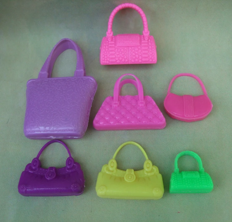 Factory sales 7 pcs/parcel coloful plastic bag For Barbie doll