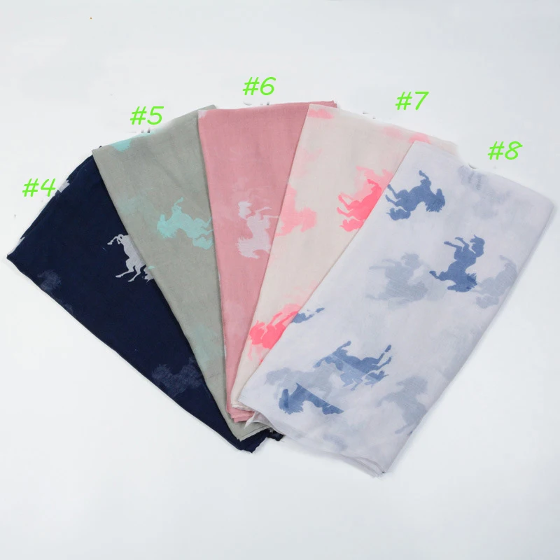 

New Arrival Running Horse Print Shawls Scarf Animal Pattern Foulard Wrap Hijab