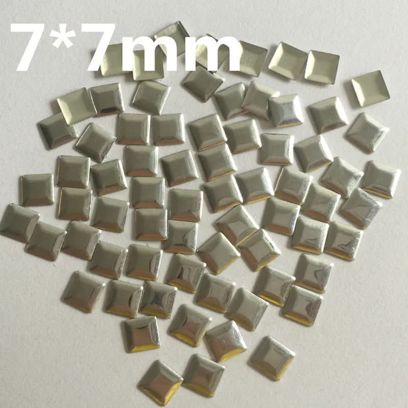 7*7MM  200pcs/lot Silver Hot Fix Rhinestuds Pyramid Studs Rhinestones For Clothing/shoes/ bags