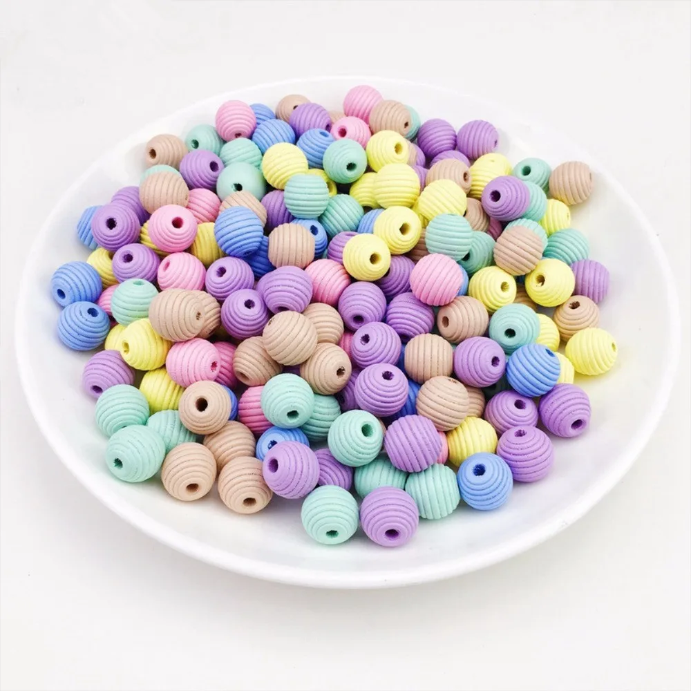 Wooden Beads 18mm 200PC Candy Color DIY Bead  Garlands Kid's Room Wall Decorations Creative Curtain Make Gland Crafts Teether