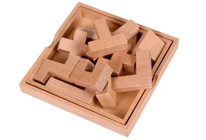 Tangram en bois stimulant pour adultes et enfants, jeu de logique Beaumont, casse-tête dos, puzzles