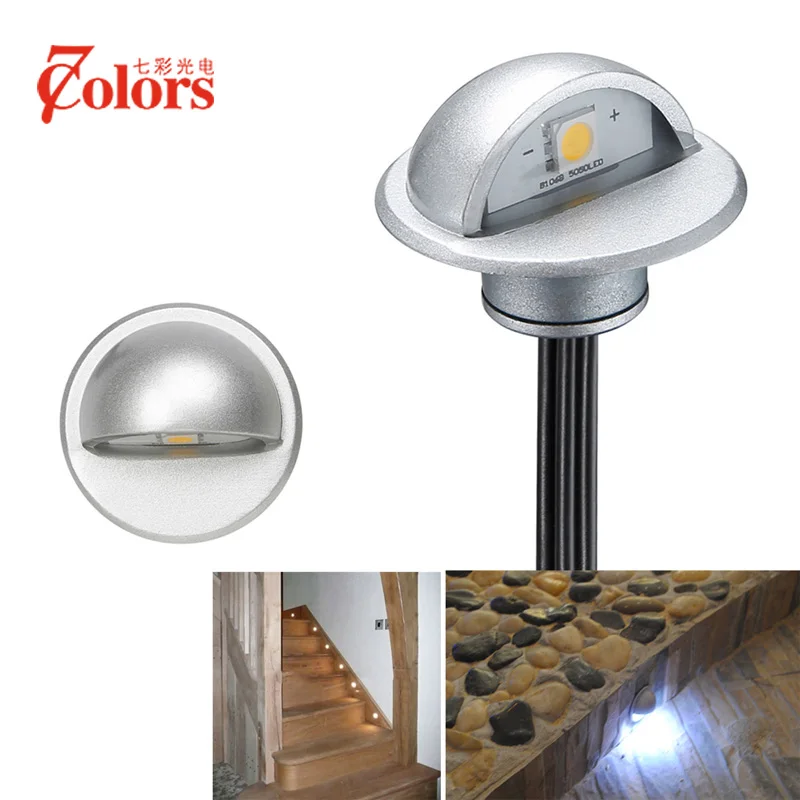 Half-Moon LED Underground Light, Recessed Floor Lamp, iluminação exterior para Jardim, Pátio, Deck, Caminho do Parque, Step Light, 6PCs