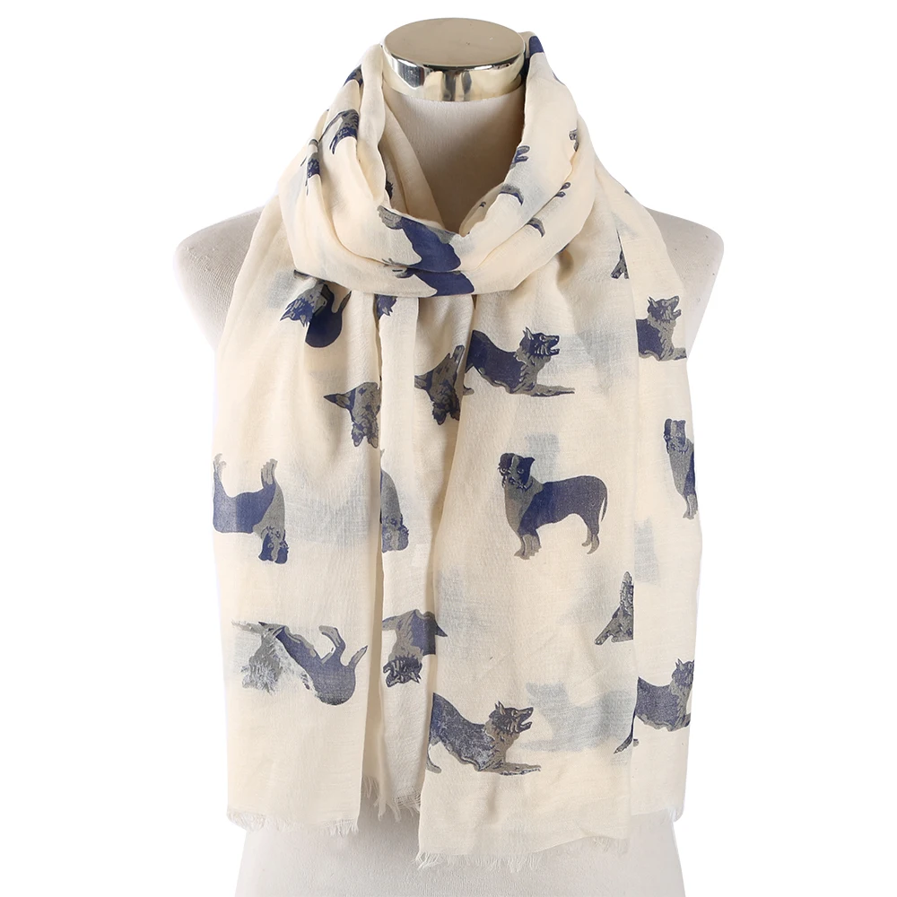 FOXMOTHER New Grey Pink German Shepherd Dog Scarf For Dog Lover women