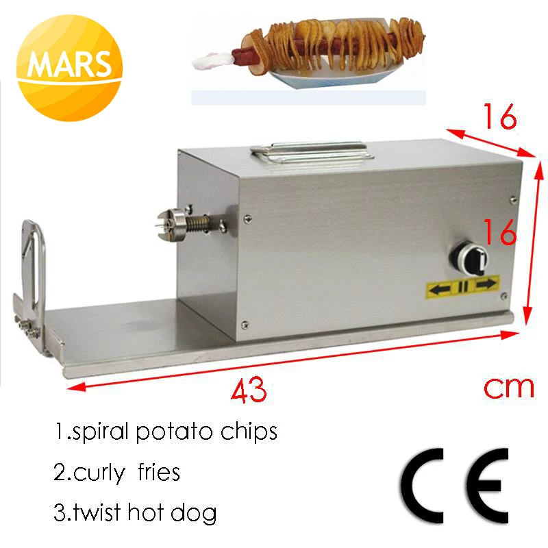 Electric Twister Potato Cutter Stainless Steel Potato Spiral Cutter Tornado Potato Slicer Twist Hot Dog Maker Machine