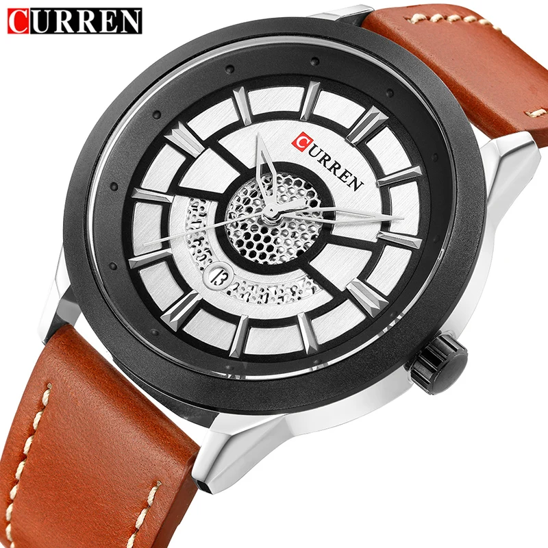 2019 Fashion CURREN Men Watches Top Brand Sports Quartz Clock Army Military Leather Wrist Watch Male Clock Relogio Masculino