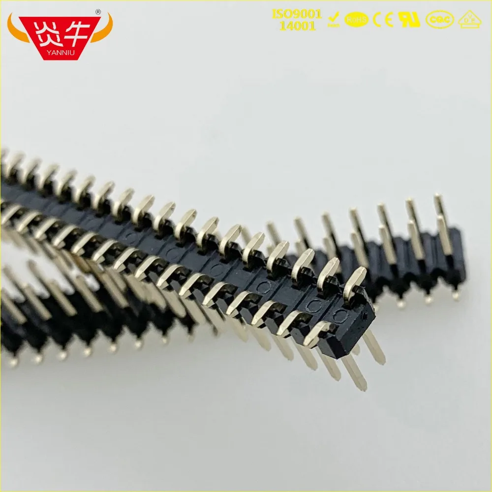 50Pcs 2.54mm PITCH 2X40P 80PIN MALE STRIP CONNECTOR SOCKET DOUBLE ROW VERTICAL SMT PIN HEADER  HIGH TEMPERATURES GOLD-PLATED