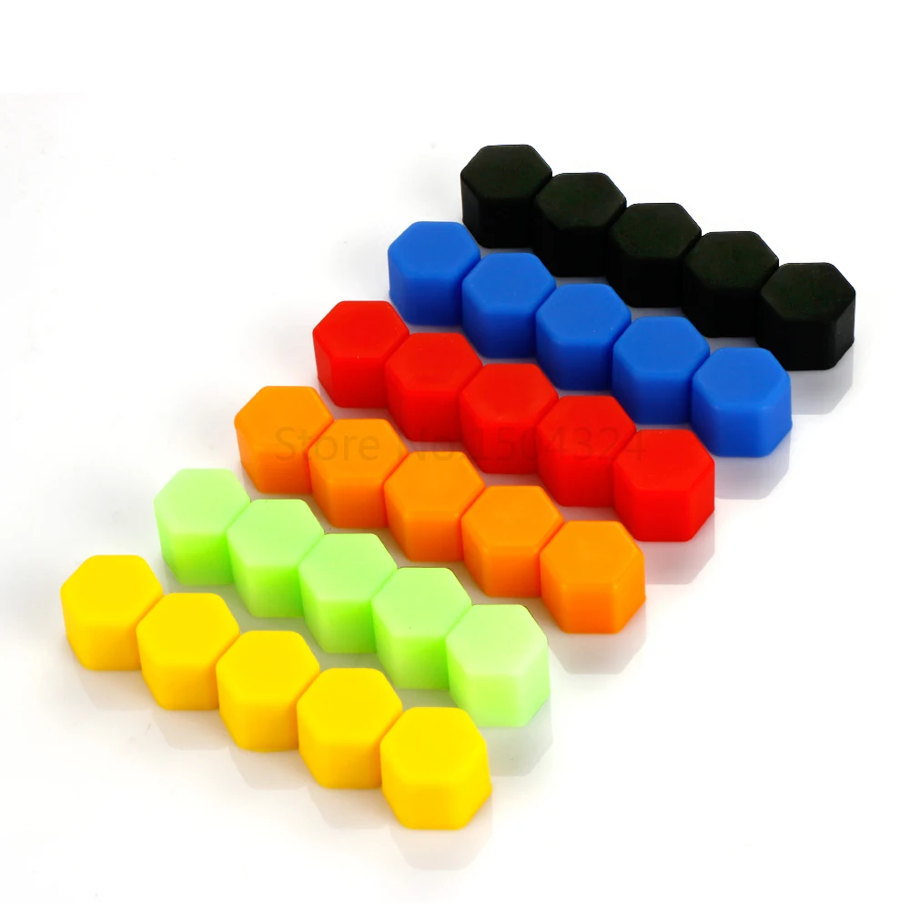 New Arrival 20pcs Silicone 17/19/21mm Car Bolt Caps Wheel Nuts Covers Practical Hub Screw Cap Protector Car-styling