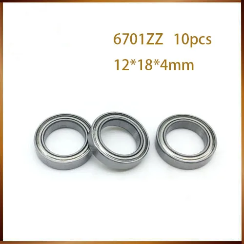 

6701ZZ Bearing ABEC-1 (10PCS) 12x18x4 mm Thin Section 6701 ZZ Ball Bearings 61701ZZ 6701Z