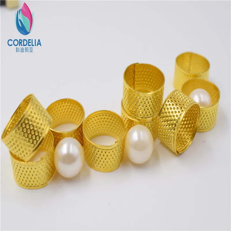 wholesale price 30 pcs high quality cooper made adjustable 1.8cm round thimble as sewing tool as embroidery finger shield pin