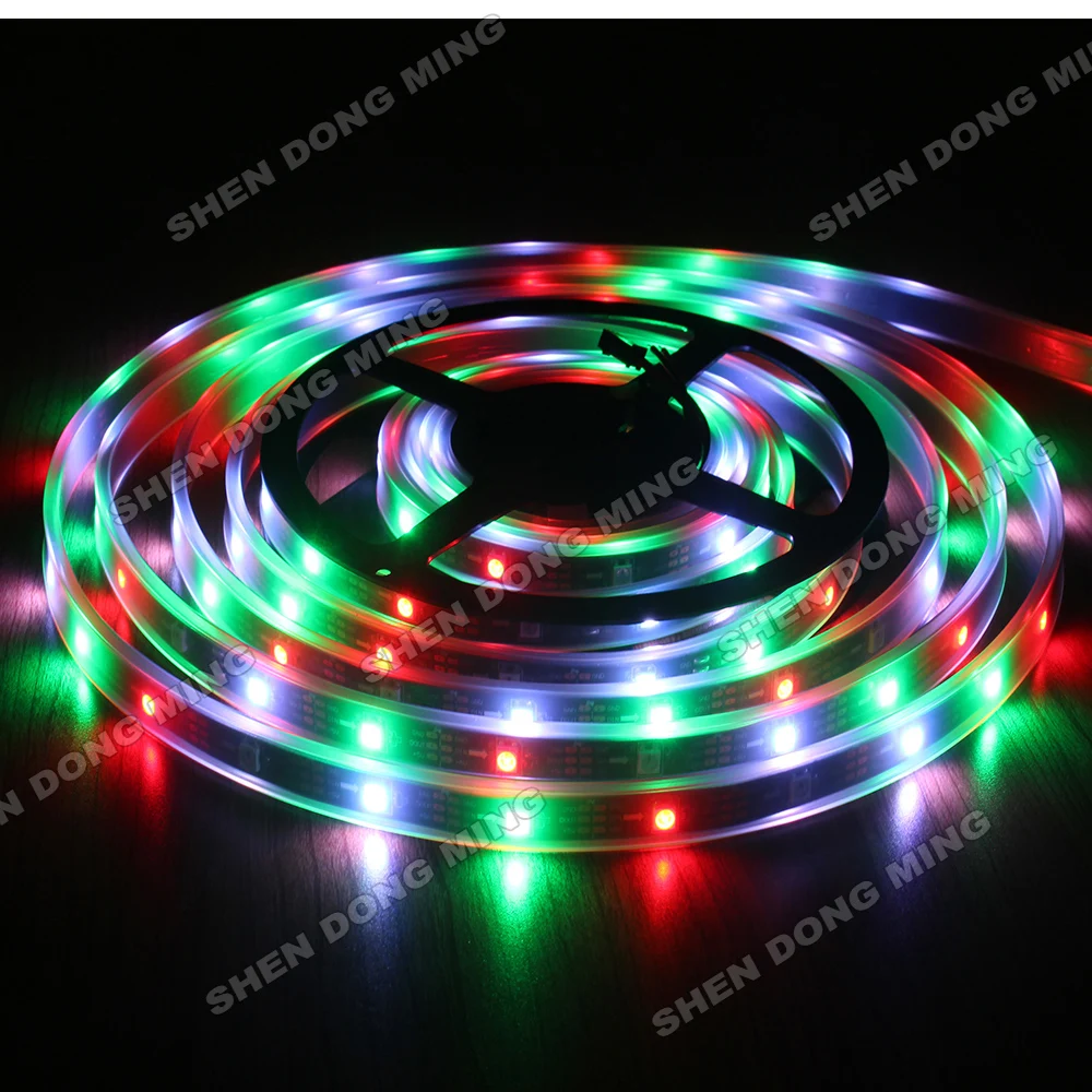 100m/lot  colour changing led strip RGB digital 5050 led ribbon Waterproof Ip67 32led/M 32ic/M Ws2801Addressable tv led strip