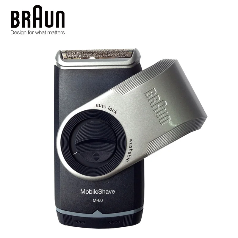 Braun Electric Shaver Razor M60 Battery powered for Men Portable Washable Face Care Shaving & Hair Removal Razor Safety Shaving