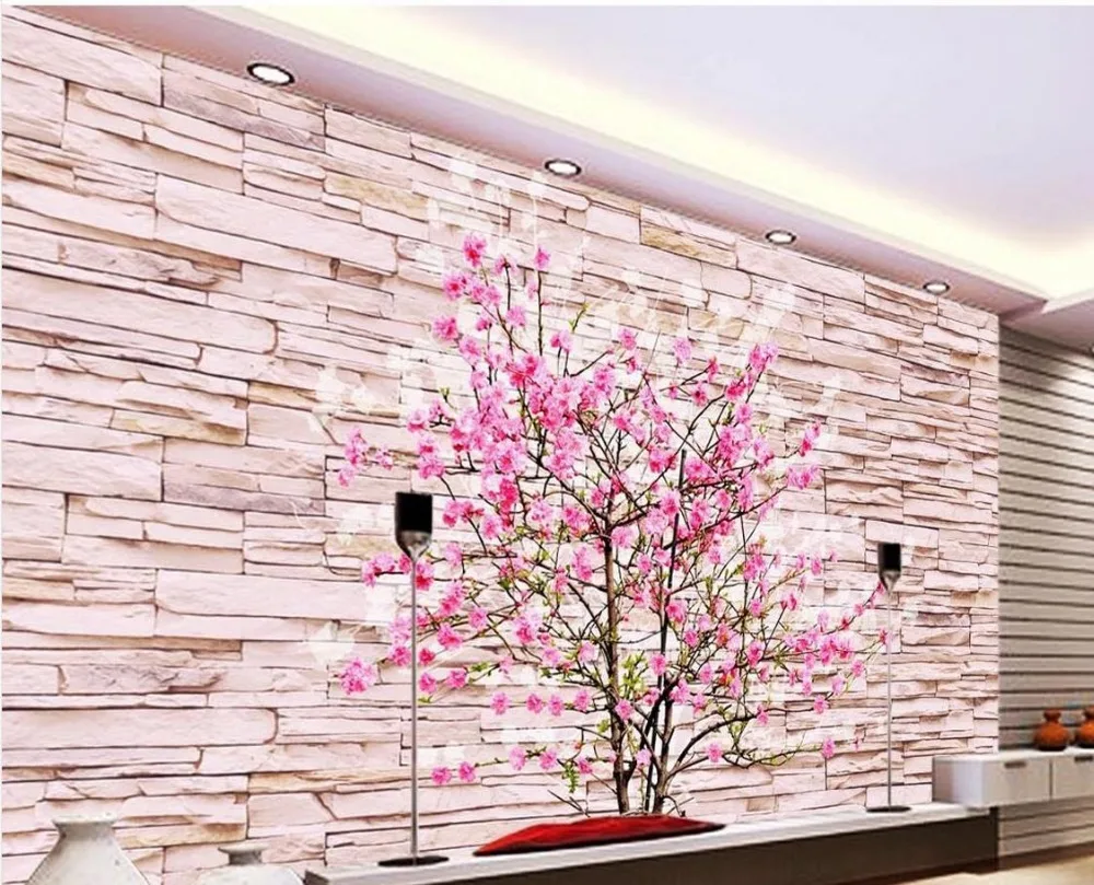 

3D Peach Plum TV backdrop mural 3d room wallpaper landscape Custom 3d mural wallpaper 3d flower wallpaper