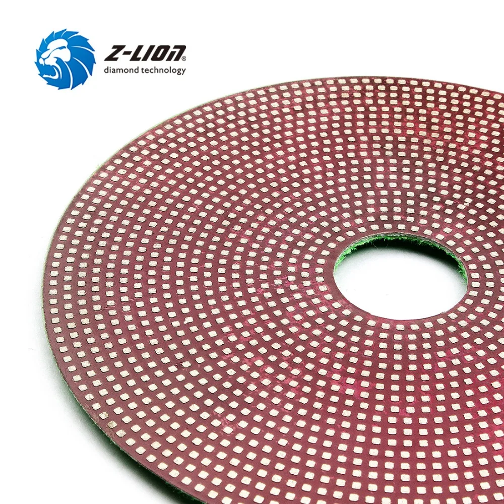 Z-LION 3pcs Diamond Electroplated Polishing Pads 4inch grit 800/1500/3000 Flexible Diamond Sanding Disc for Glass Tile Stone