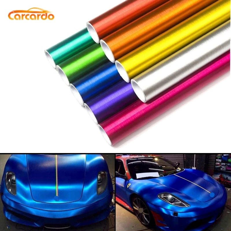 

Carcardo Metallic Aluminum Brush Vinyl Film Car Sticker Car Wrap Metallic Chrome Aluminium Brush Vinyl Wrap With Bubble Free