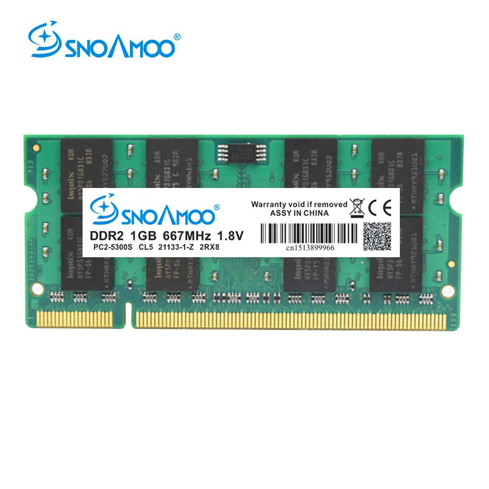 SNOAMOO Notebook Memory 2G 4G 667MHz PC2-5300S DDR2 800MHz PC2-6400 200Pin DDR2 CL6 1.8V SO-DIMM Laptop RAMs Lifetime Warranty