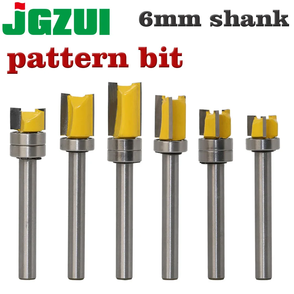 Dobradiça Mortising Router Bit Aparador de Moinho de Extremidade Reta Limpeza Flush Trim Tenon Cortador para Carpintaria mm Shank Template 1pc