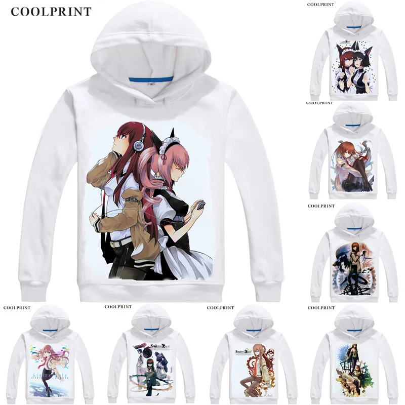 

Steins Gate Hoodies Men Hip Hop Long Sleeve Anime Hoodie Makise Kurisu Shiina Mayuri Cosplay Motivs Anime Sweatshirts Women