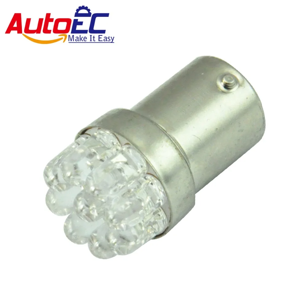 AutoEC 100x 1156 1157 BA15S P21W 9 LED Motorcycle Lamp Car Truck Turn Signal Warning Light Bulbs Cold White DC12V #LF50